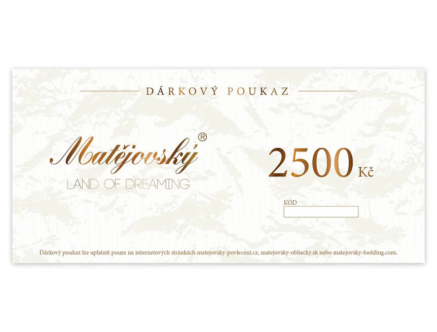 Elektronický poukaz na 2500 Kč