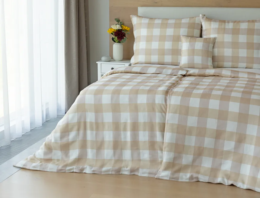 Povlečení Quadro Beige Linen