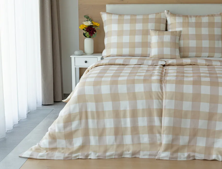 Povlečení Quadro Beige Linen