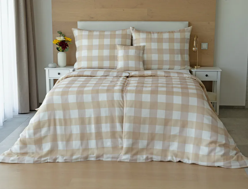 Povlečení Quadro Beige Linen